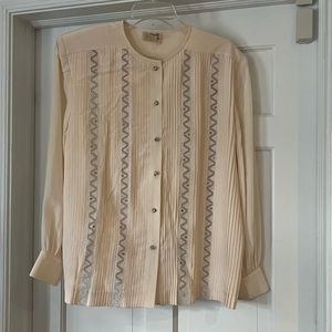 Julie Francis Silk diamond button downed blouse size 12